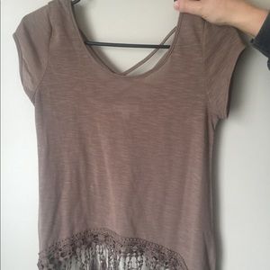 brown short sleeve